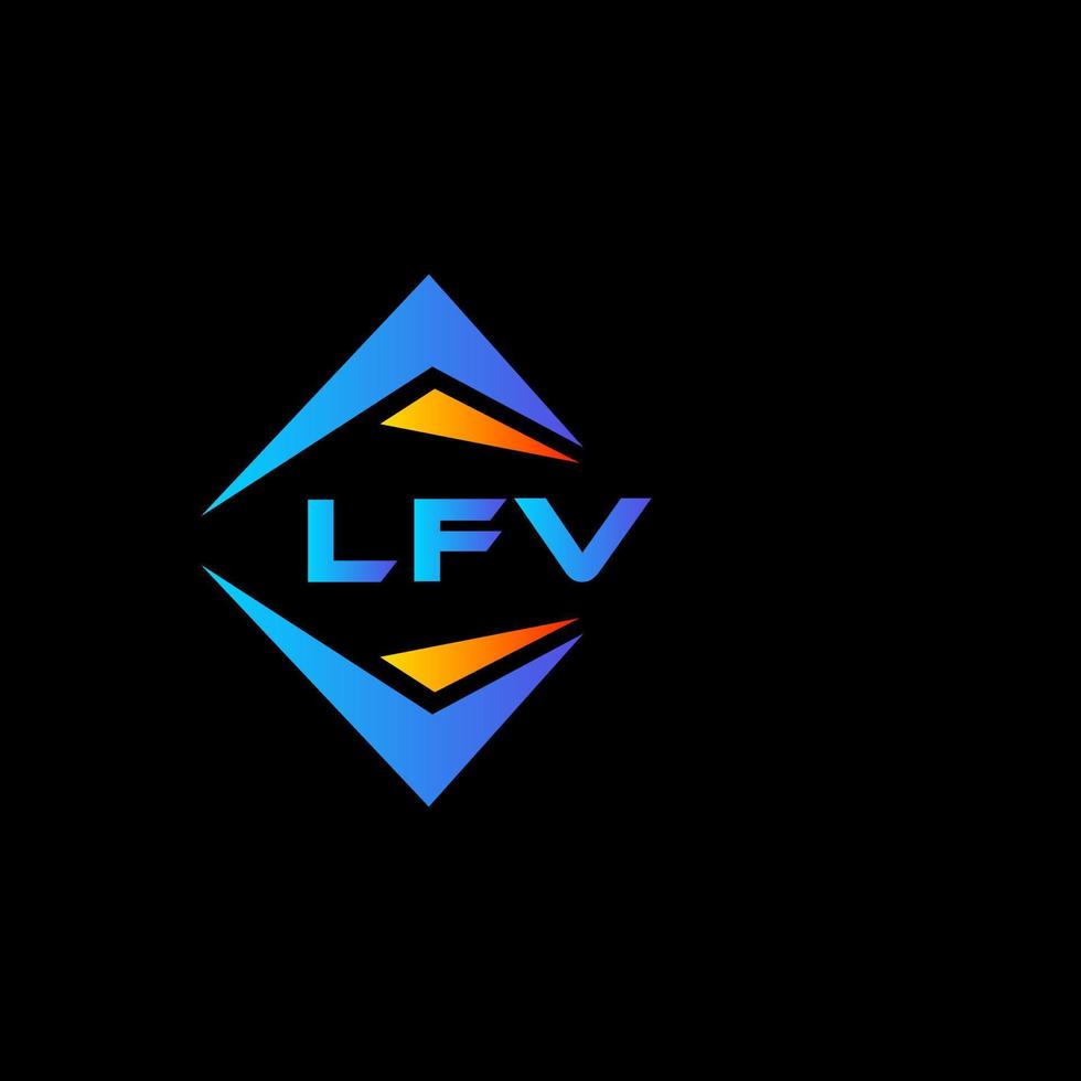 Diseño de logotipo de tecnología abstracta lfv sobre fondo negro. Concepto de logotipo de letra de iniciales creativas lfv. vector