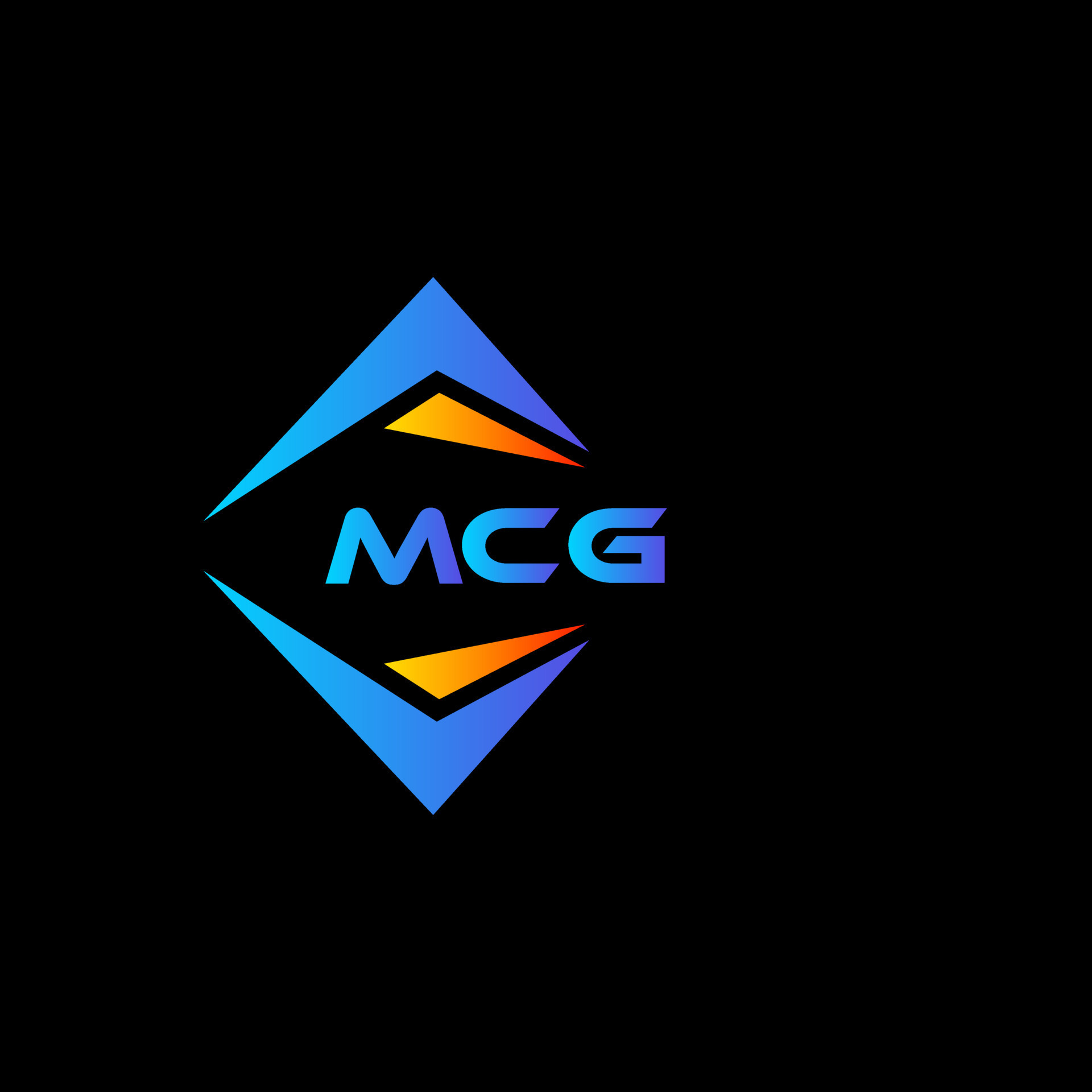 MCG abstract technology logo design on Black background. MCG creative