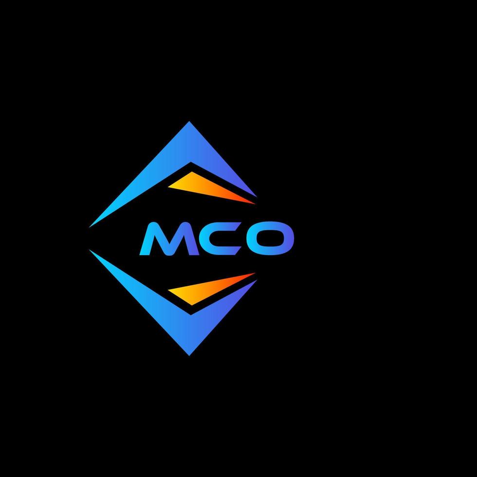 Diseño de logotipo de tecnología abstracta mco sobre fondo negro. concepto de logotipo de letra de iniciales creativas mco. vector