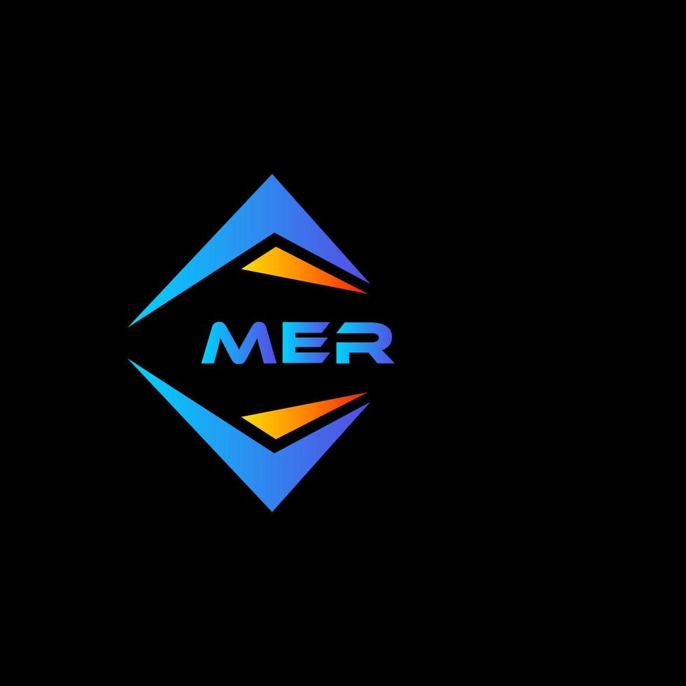 diseño de logotipo de tecnología abstracta mer sobre fondo negro. concepto de logotipo de letra inicial creativa mer. vector