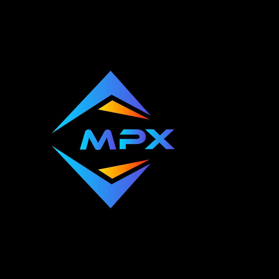 mpx diseño de logotipo de tecnología abstracta sobre fondo negro. mpx concepto de logotipo de letra inicial creativa. vector