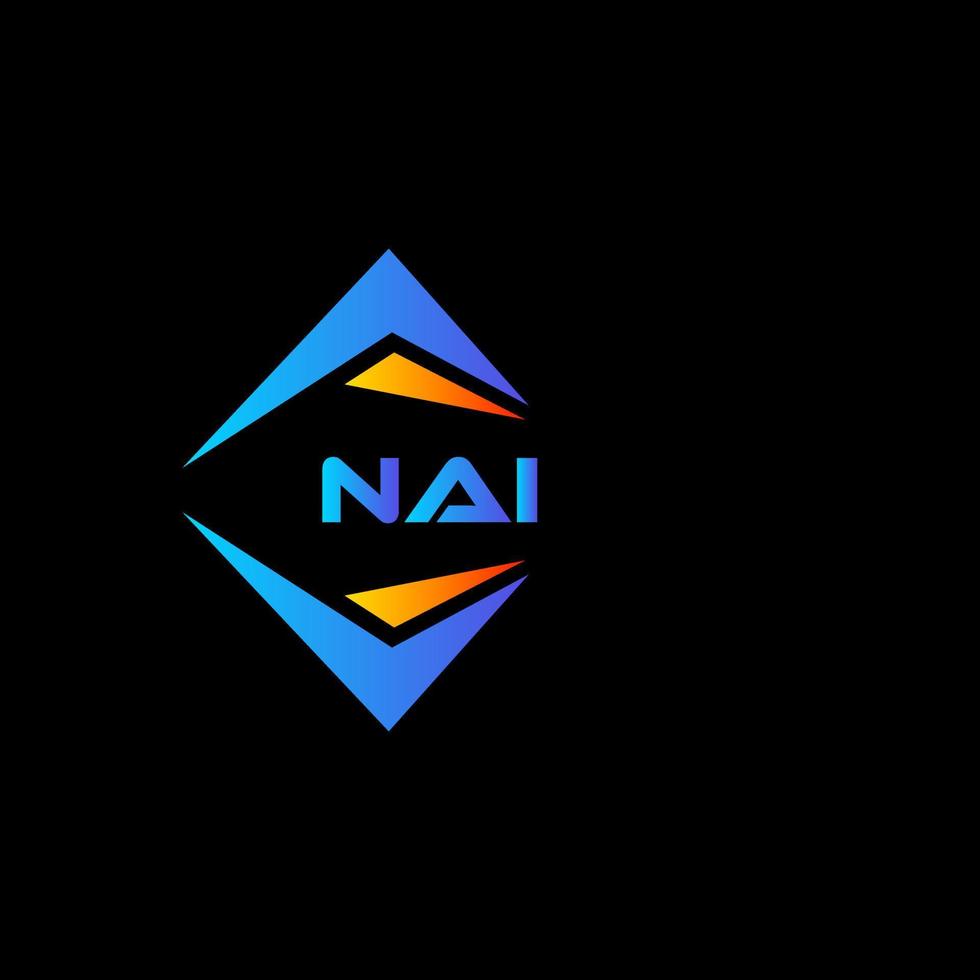 diseño de logotipo de tecnología abstracta nai sobre fondo negro. concepto de logotipo de letra de iniciales creativas nai. vector