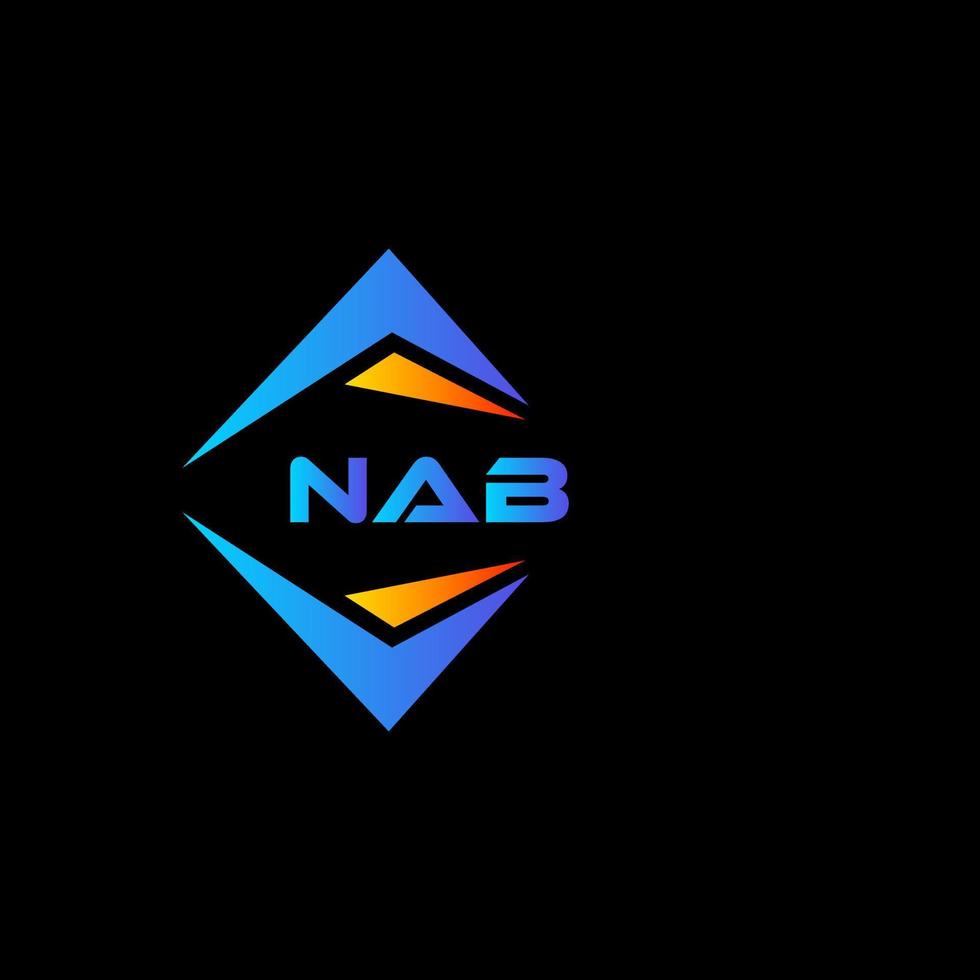 nab diseño de logotipo de tecnología abstracta sobre fondo negro. concepto de logotipo de letra de iniciales creativas de nab. vector