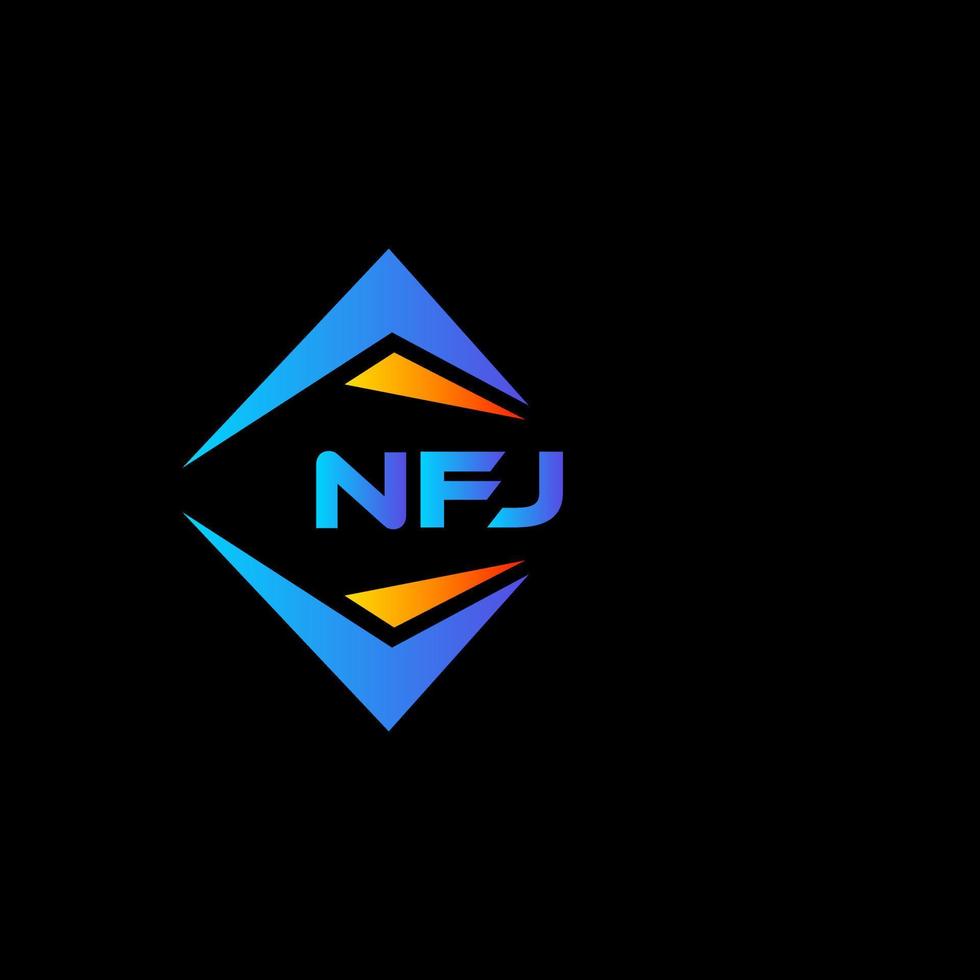 Diseño de logotipo de tecnología abstracta nfj sobre fondo negro. Concepto de logotipo de letra de iniciales creativas nfj. vector