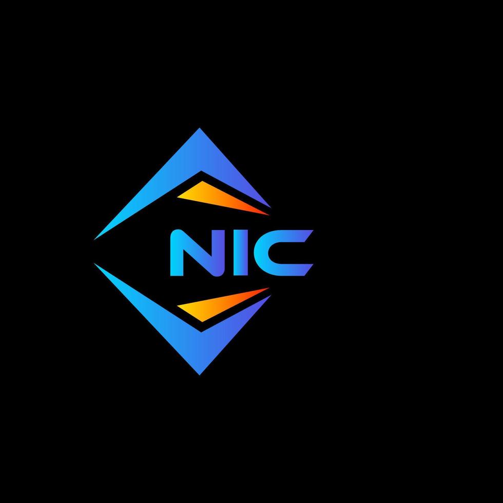 NIC abstract technology logo design on Black background. NIC creative initials letter logo concept. vector