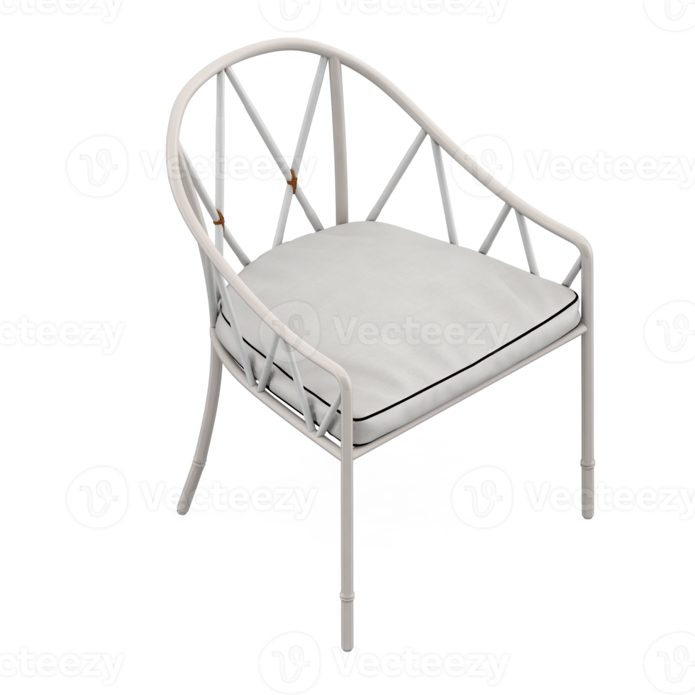 chaise isométrique rendu isolé 3d png