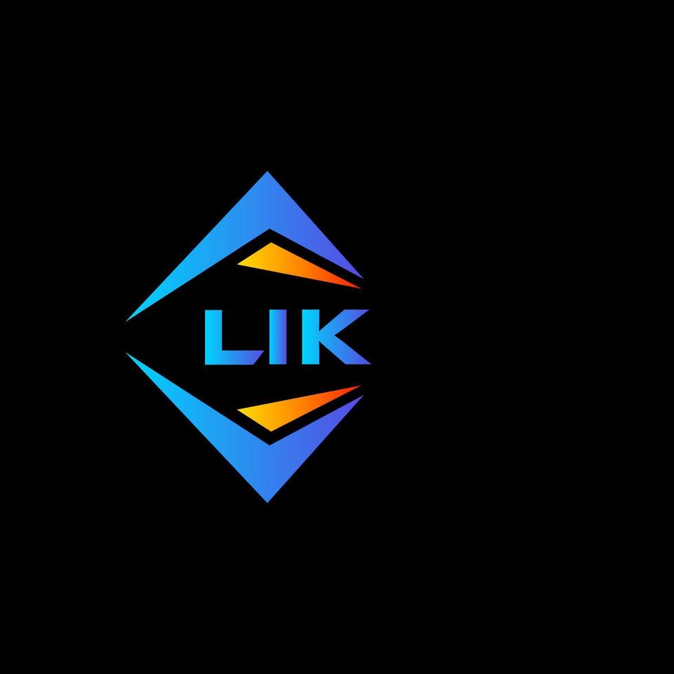 LIK abstract technology logo design on Black background. LIK creative initials letter logo concept. vector