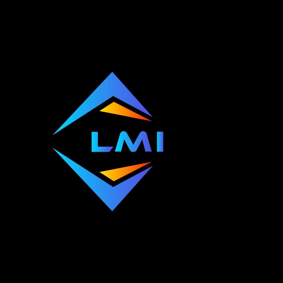 Diseño de logotipo de tecnología abstracta lmi sobre fondo negro. Concepto de logotipo de letra de iniciales creativas lmi. vector