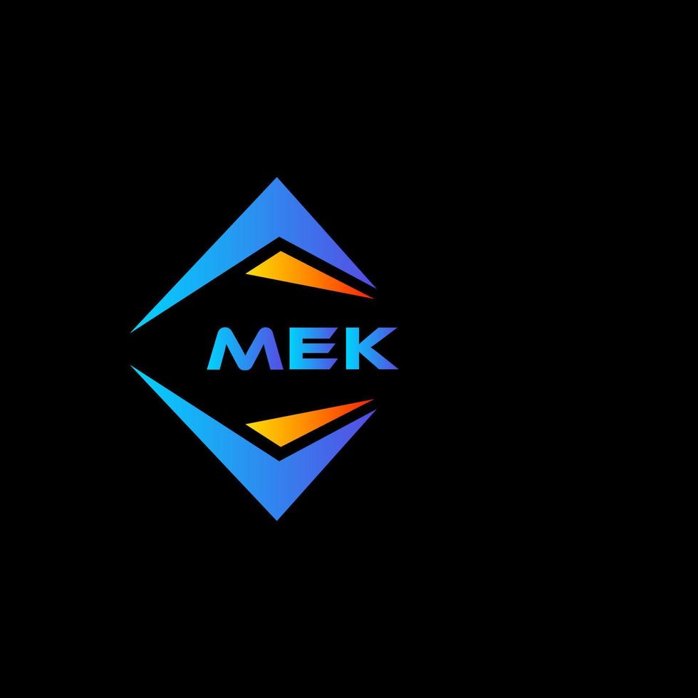 diseño de logotipo de tecnología abstracta mek sobre fondo negro. concepto de logotipo de letra de iniciales creativas mek. vector