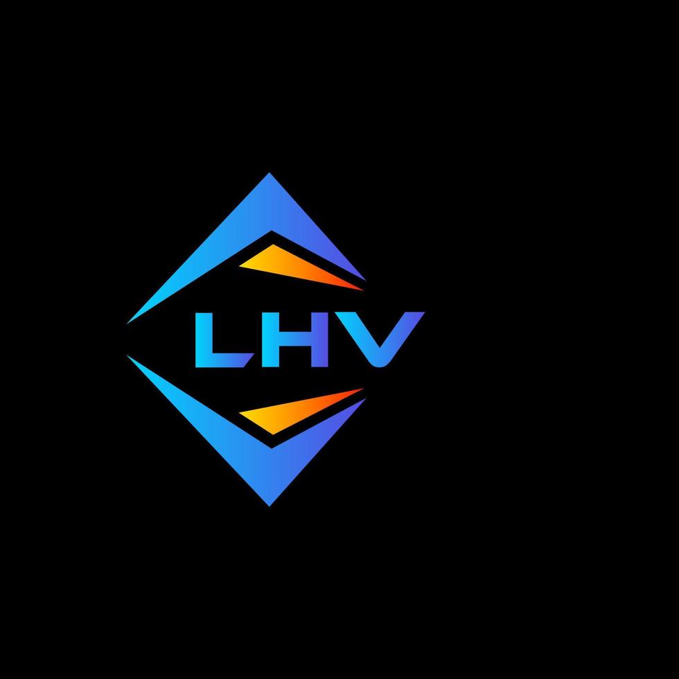 diseño de logotipo de tecnología abstracta lhv sobre fondo negro. concepto de logotipo de letra de iniciales creativas lhv. vector