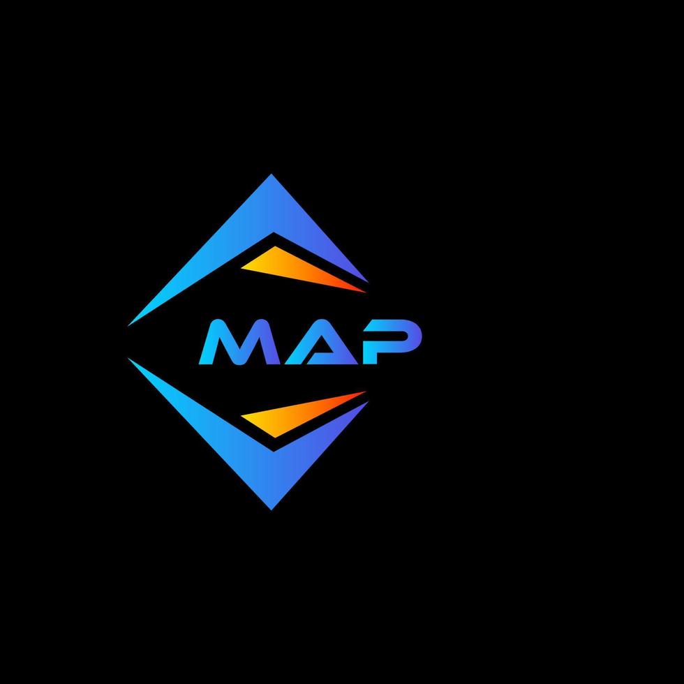 diseño de logotipo de tecnología abstracta de mapa sobre fondo negro. mapear el concepto de logotipo de letra inicial creativa. vector