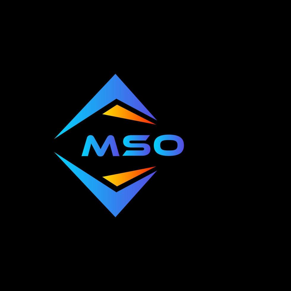 MSO abstract technology logo design on Black background. MSO creative initials letter logo concept. vector