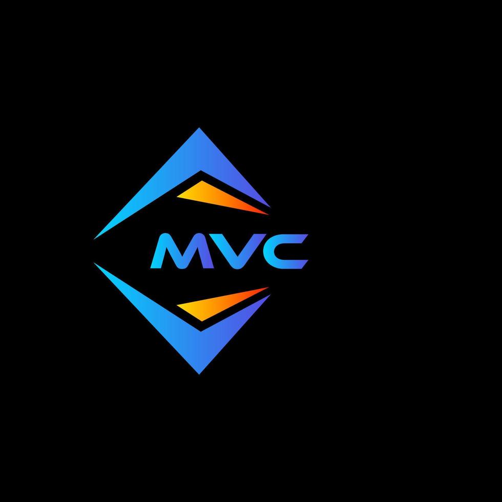 Diseño de logotipo de tecnología abstracta mvc sobre fondo negro. concepto de logotipo de letra de iniciales creativas mvc. vector