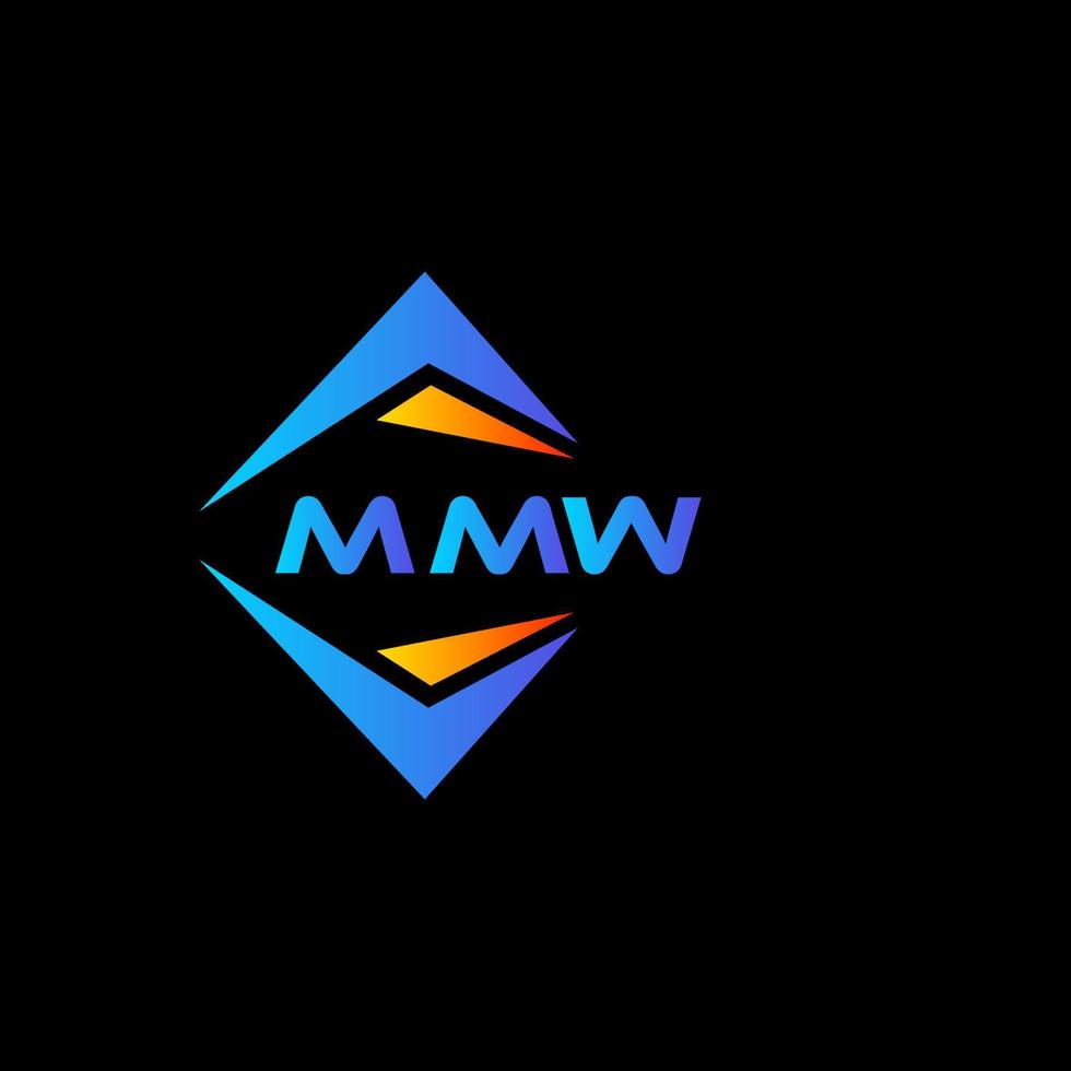 diseño de logotipo de tecnología abstracta mmw sobre fondo negro. concepto de logotipo de letra de iniciales creativas mmw. vector