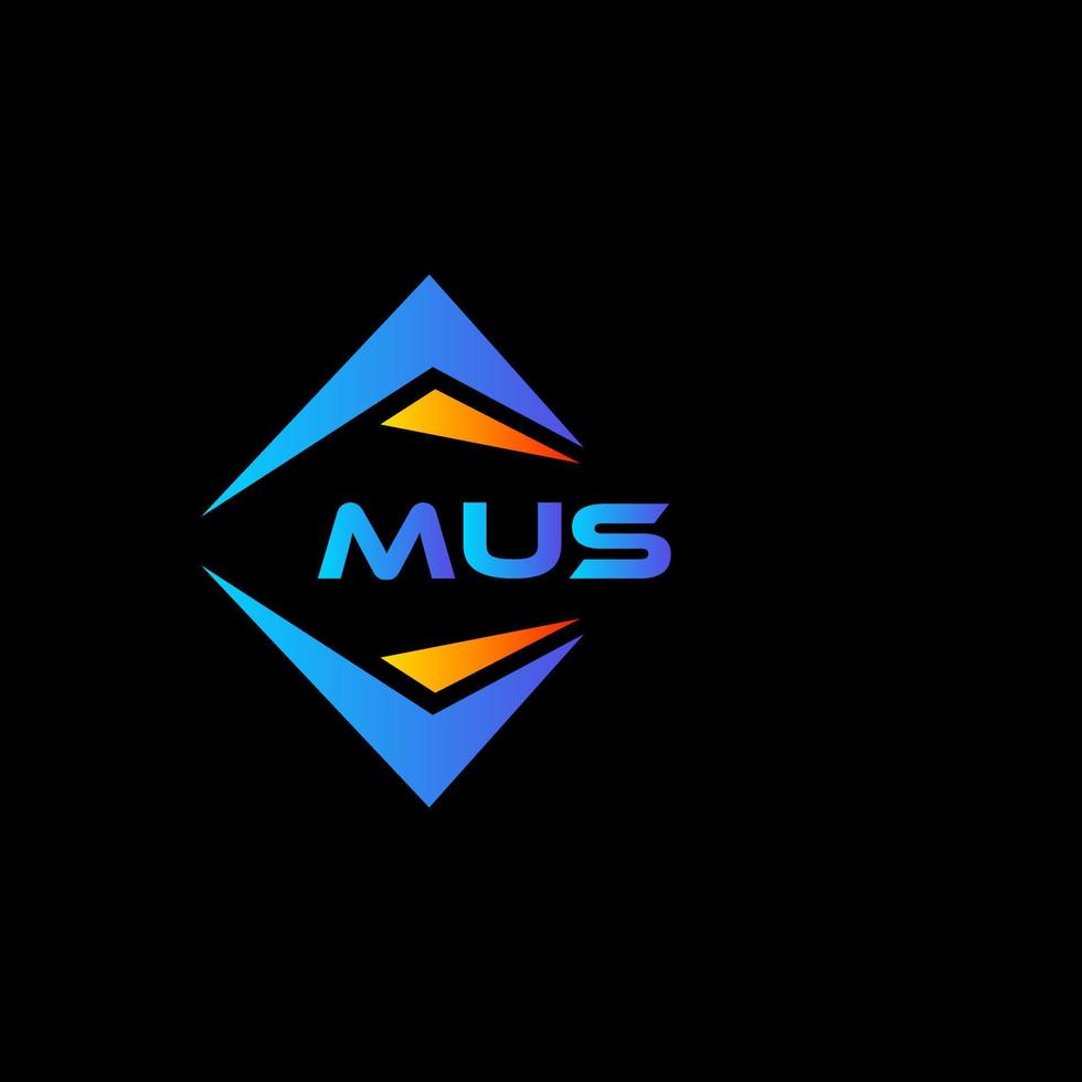 MUS abstract technology logo design on Black background. MUS creative initials letter logo concept. vector