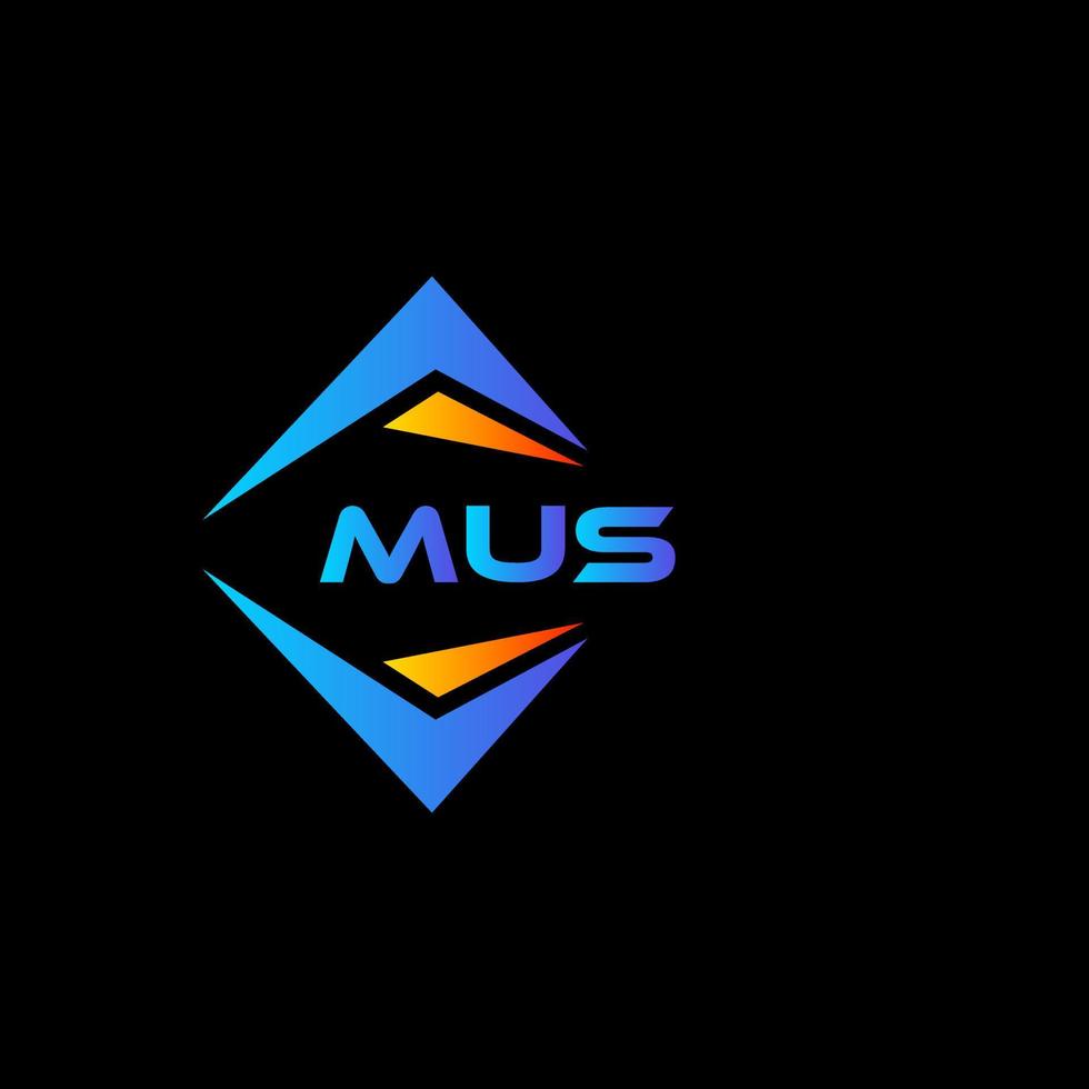 diseño de logotipo de tecnología abstracta mus sobre fondo negro. concepto creativo del logotipo de la letra de las iniciales de mus. vector