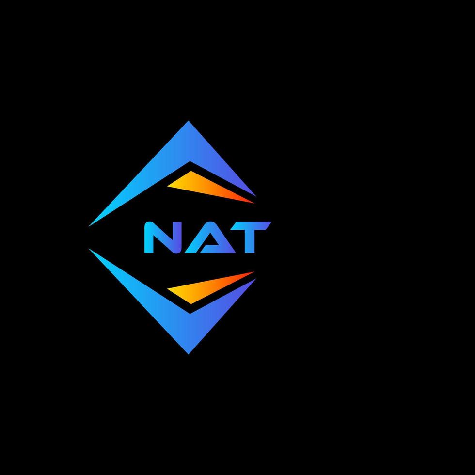 NAT abstract technology logo design on Black background. NAT creative initials letter logo concept. vector