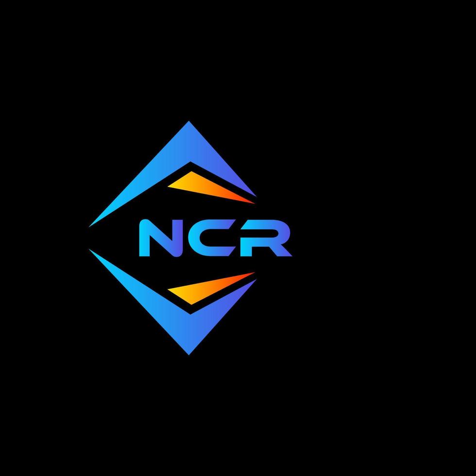 Diseño de logotipo de tecnología abstracta ncr sobre fondo negro. concepto de logotipo de letra de iniciales creativas ncr. vector