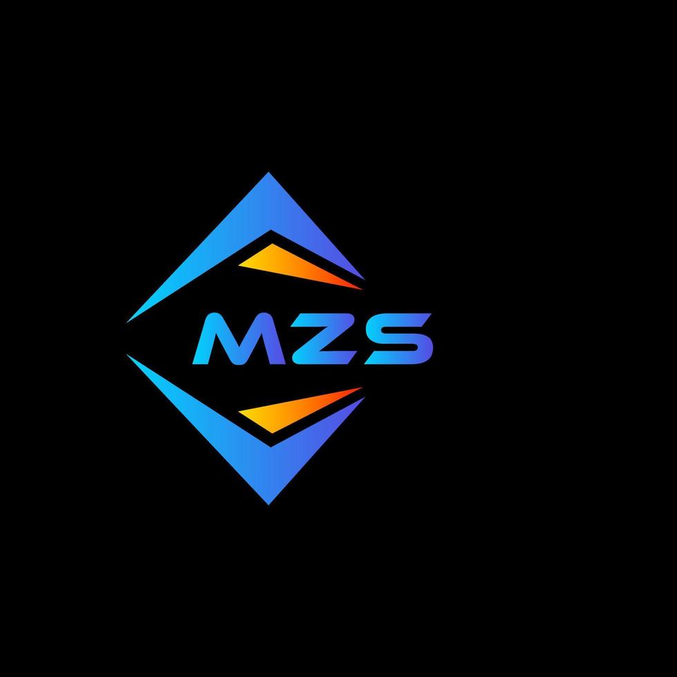 MZS abstract technology logo design on Black background. MZS creative initials letter logo concept. vector