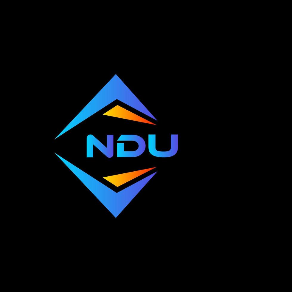 NDU abstract technology logo design on Black background. NDU creative initials letter logo concept. vector