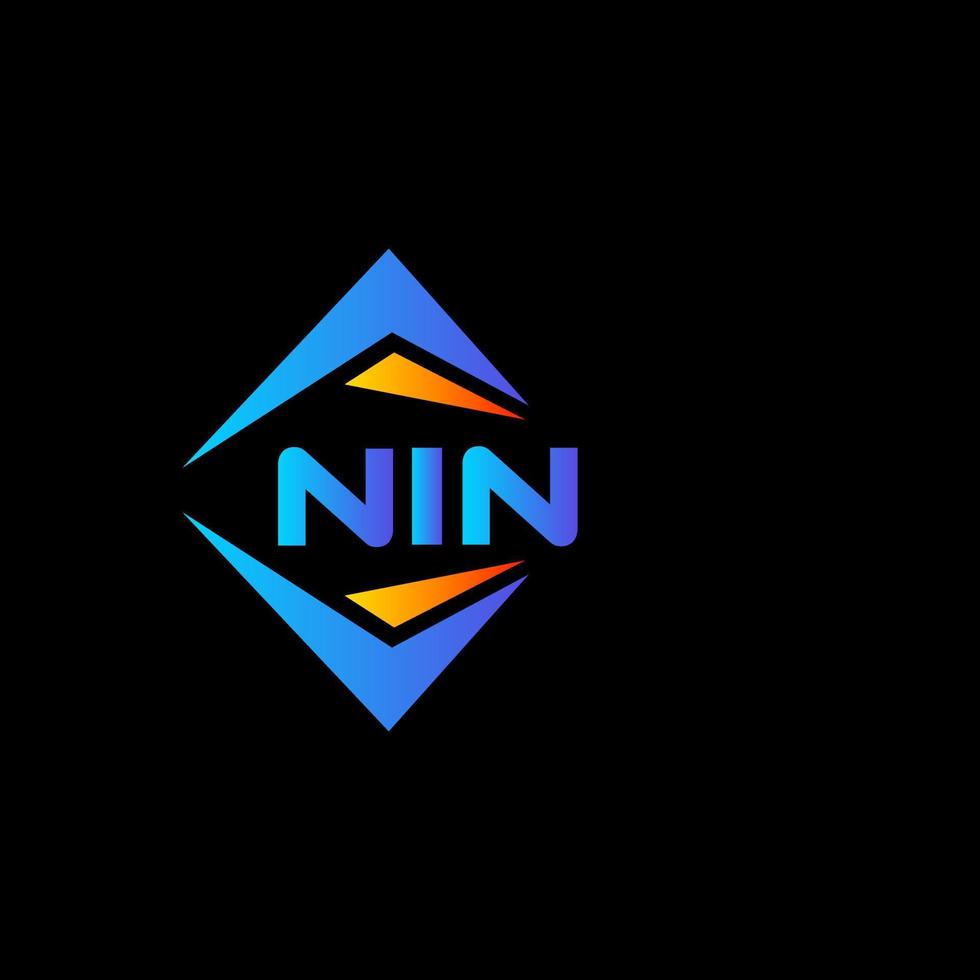 diseño de logotipo de tecnología abstracta nin sobre fondo negro. concepto de logotipo de letra inicial creativa nin. vector