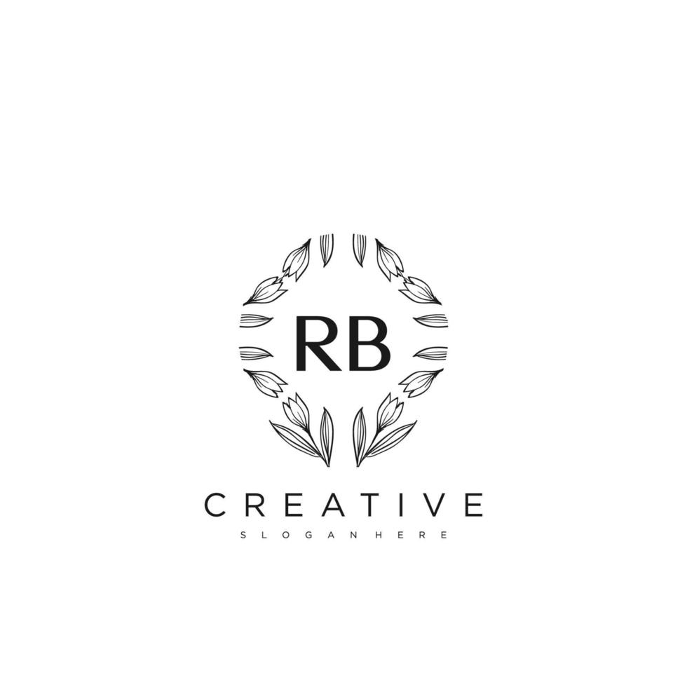 RB Initial Letter Flower Logo Template Vector premium vector art