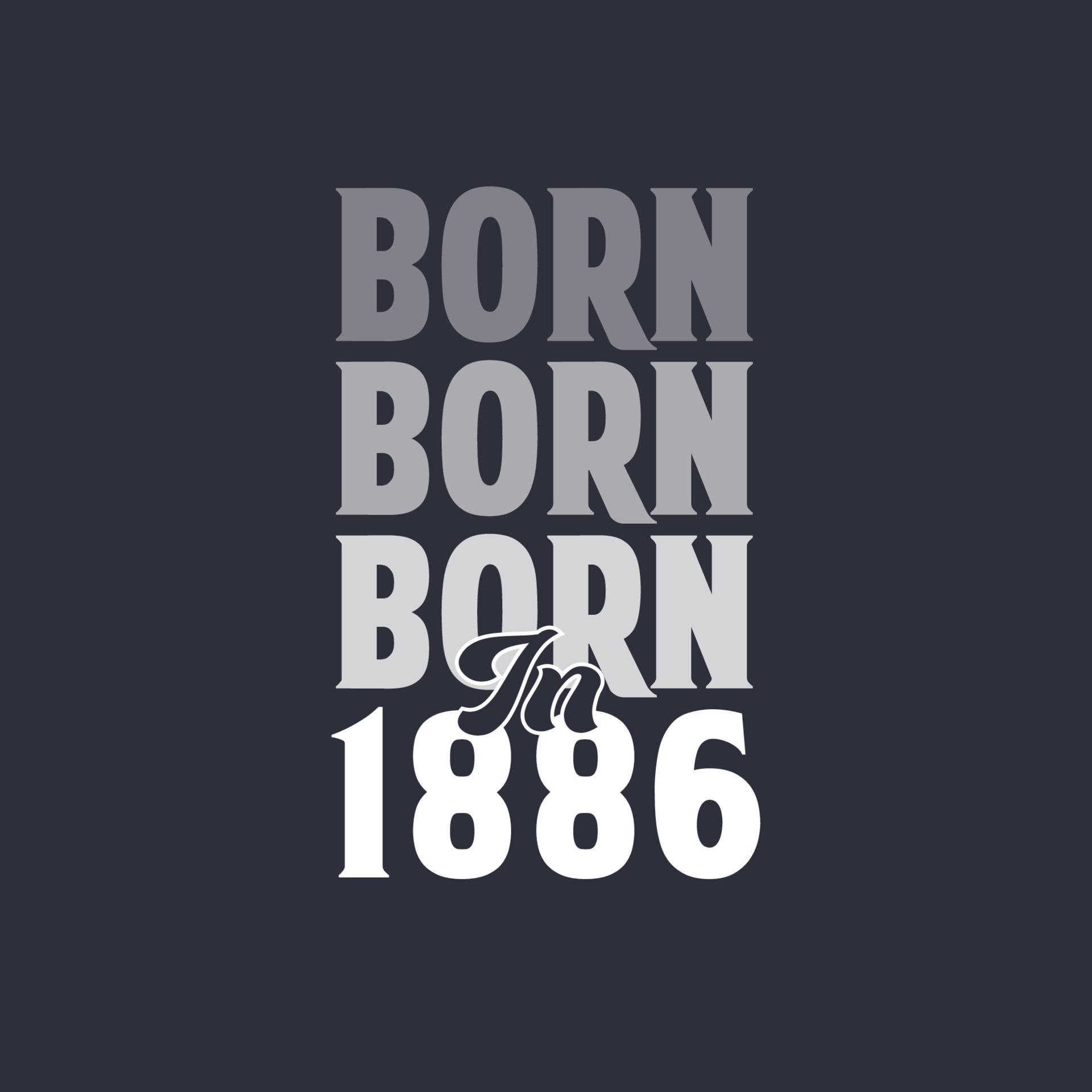 Born in 1886. Birthday quotes design for 1886 14011093 Vector Art at