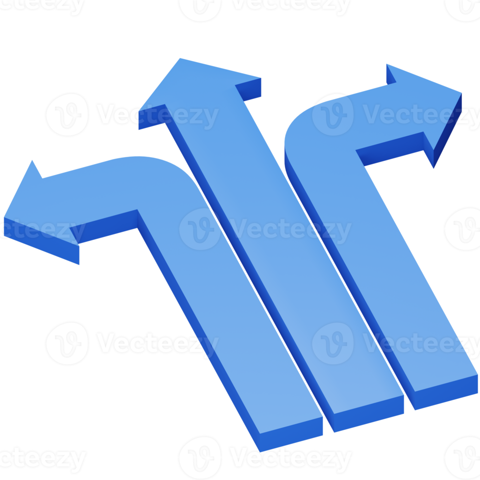 Direction arrow 3d rendering isometric icon. png