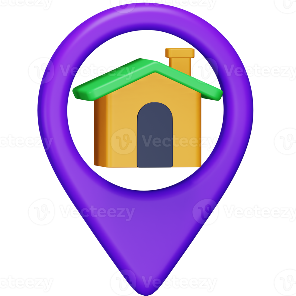 Home location 3d rendering isometric icon. png