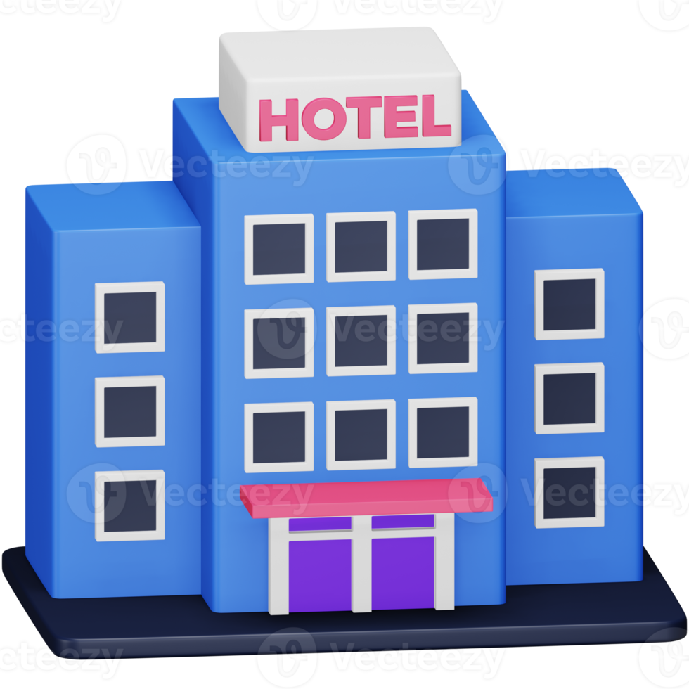 Hotel 3d rendering isometric icon. png
