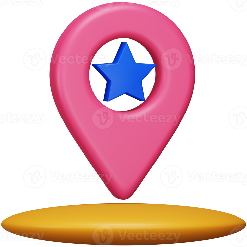 Favorite 3d rendering isometric icon. png