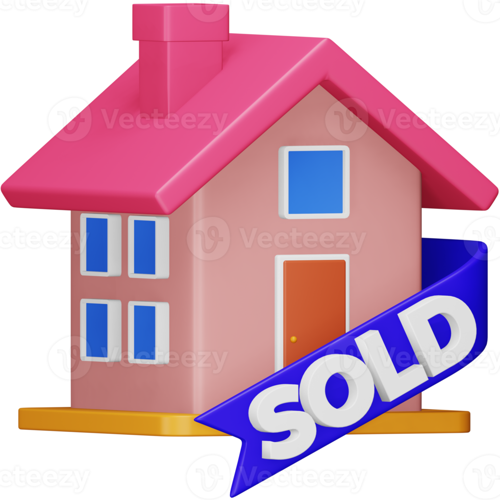 Sold 3d rendering isometric icon. png
