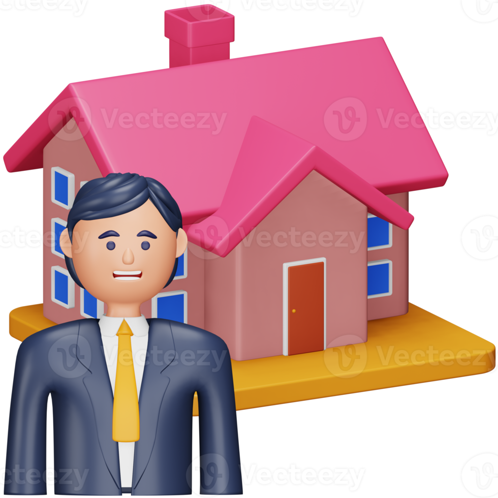 Realtor 3d rendering isometric icon. png