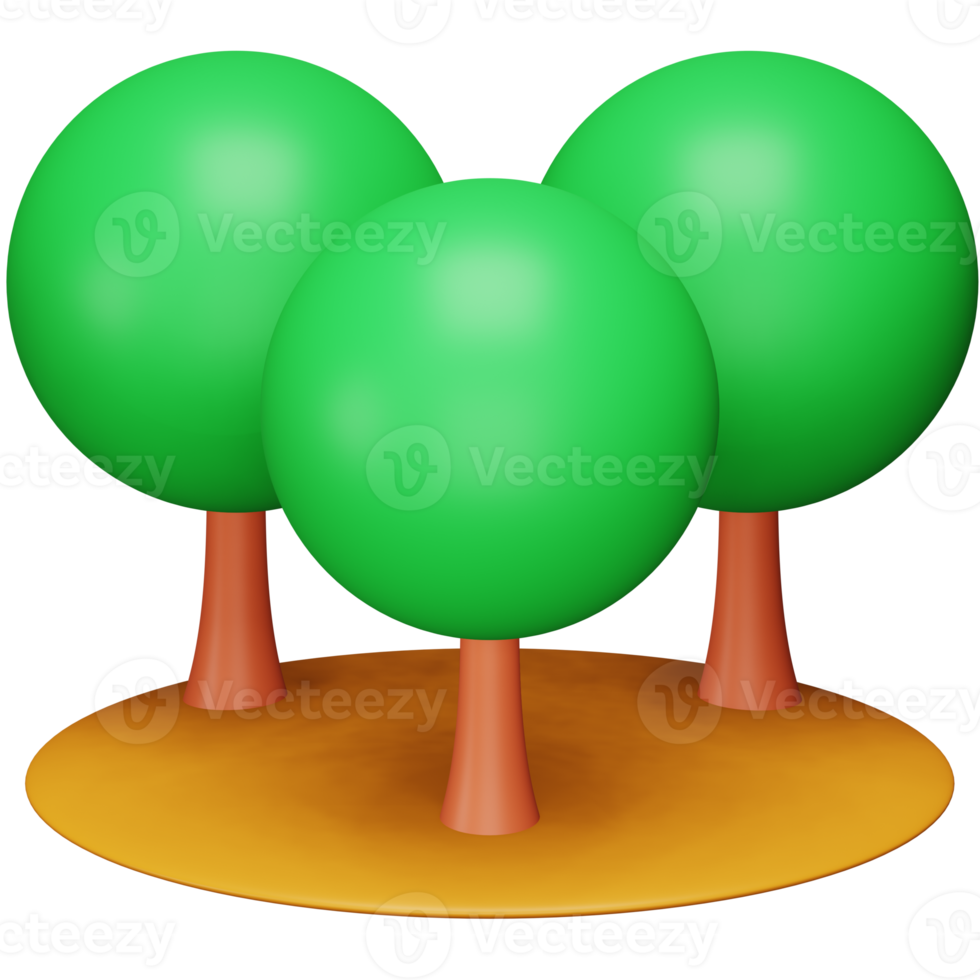 icône isométrique de rendu 3d en plein air de forêt. png