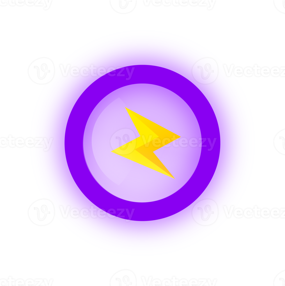 Purple energy icons illustration. Game ui for energy, stamina, speed, power. png