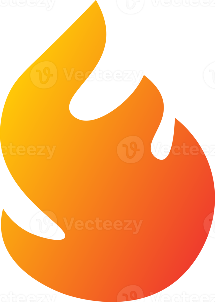 Fire icon in gradient red colors. Flame signs illustration. png