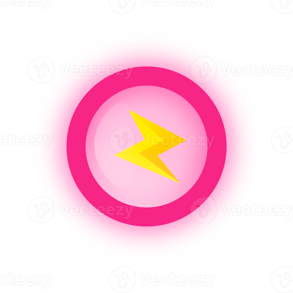 Pink energy icons illustration. Game ui for energy, stamina, speed, power. png