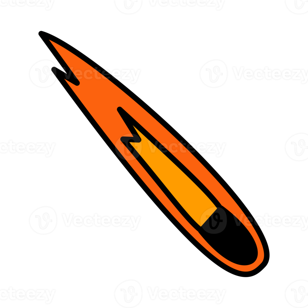 schattig meteoor illustratie voor kinderen thema ontwerp element png