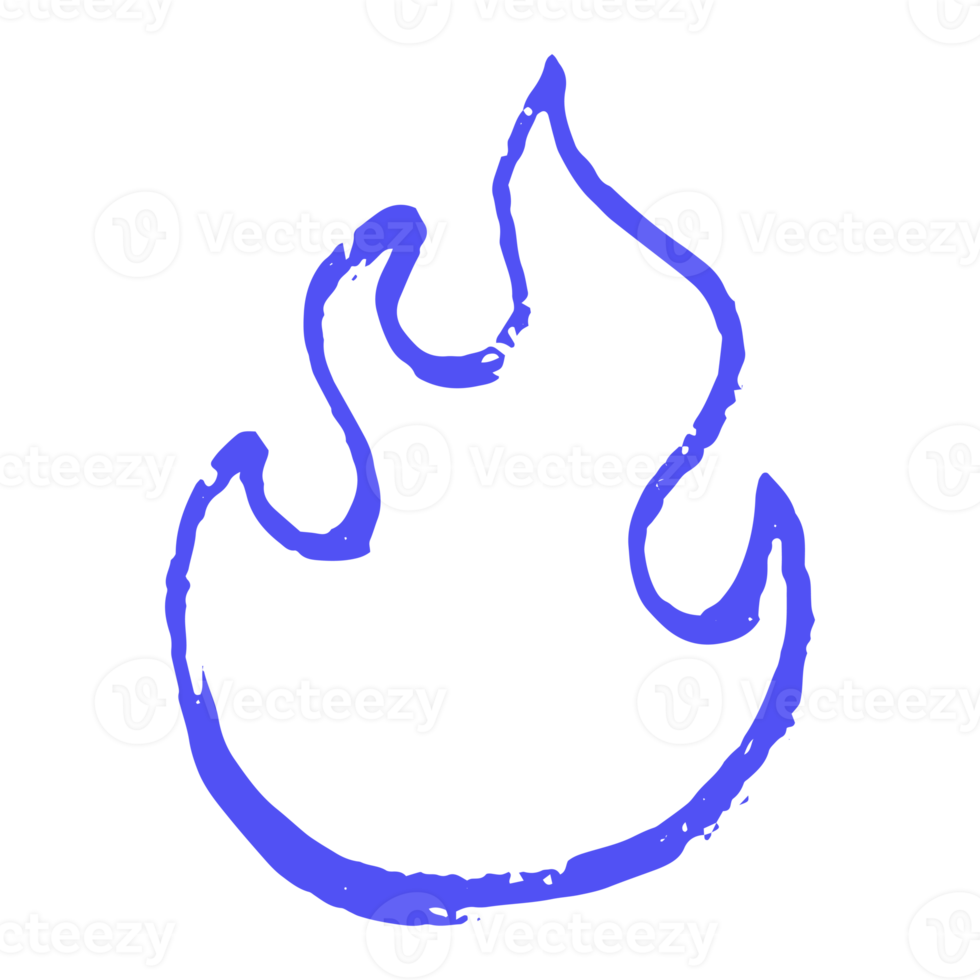 Feuerillustrationsikone in der blauen Markierungsart für Gestaltungselement png