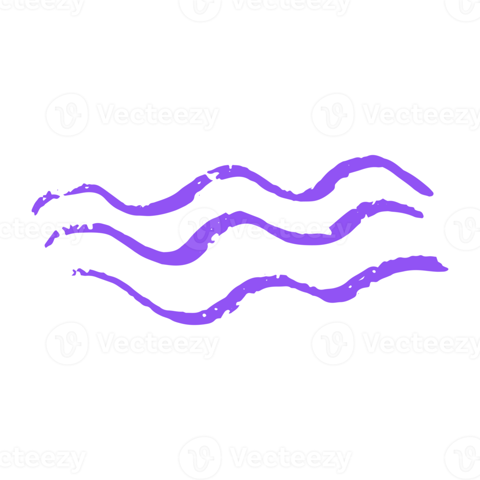 ícone de ilustração de ondas no estilo de marcador roxo para elemento de design png