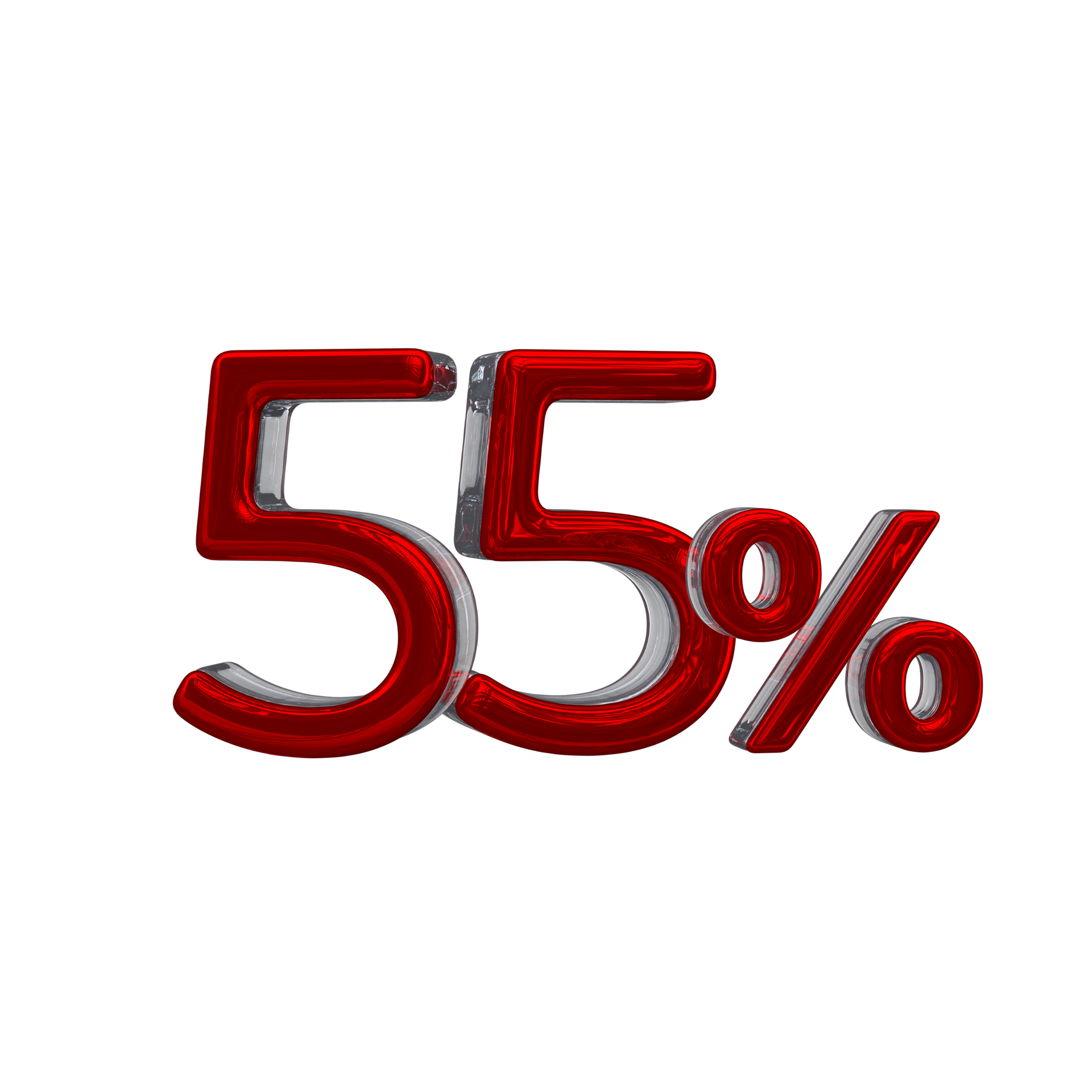 55-percent-3d-number-with-red-color-14012241-png