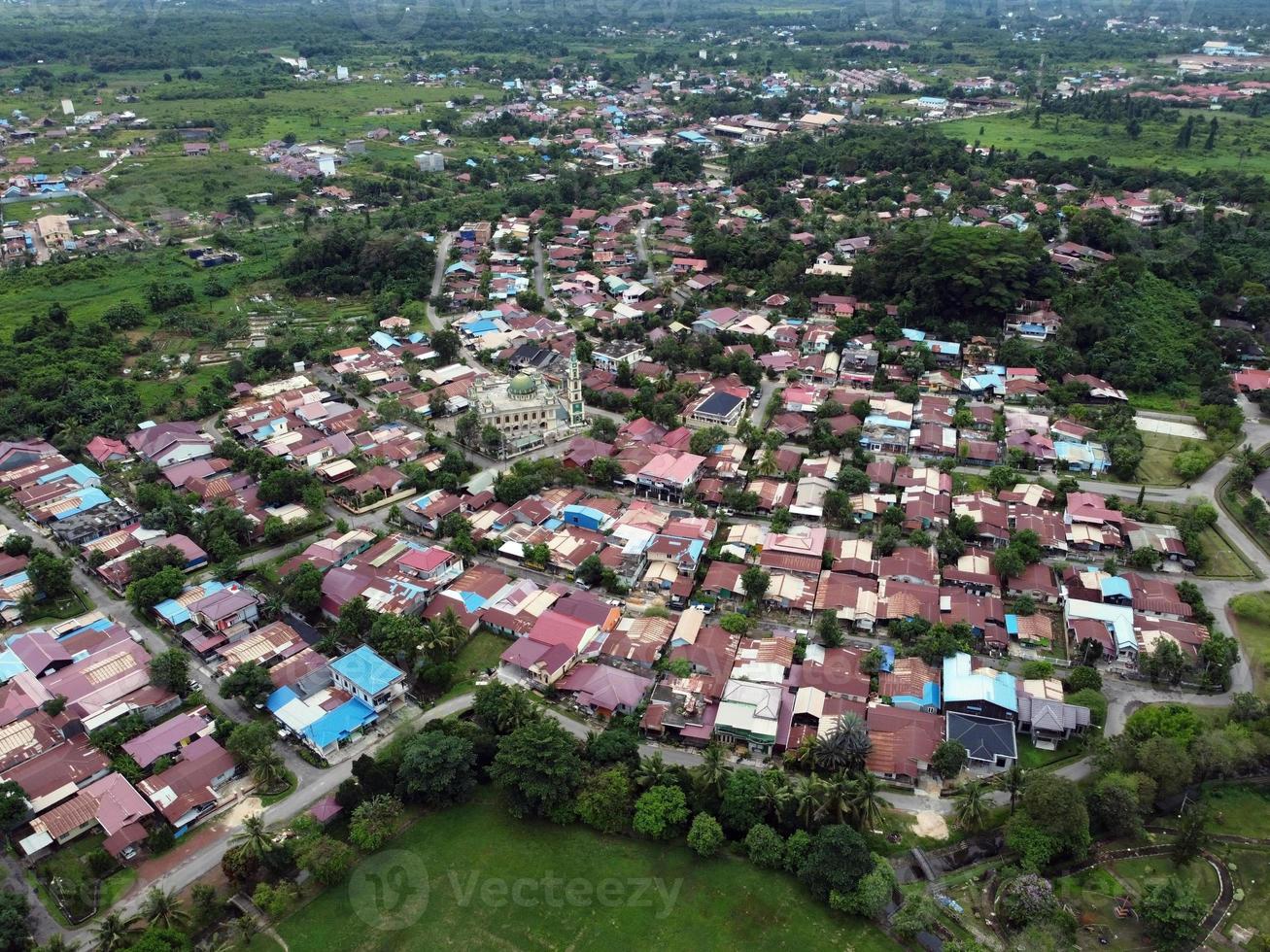 Aerial View green housing complex photo
