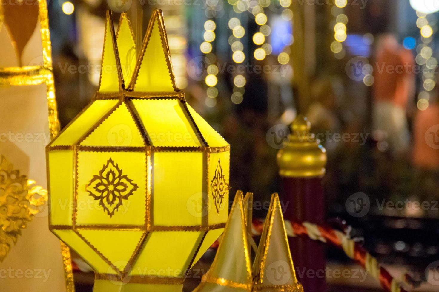 Tung Lanna lantern in bokeh background photo