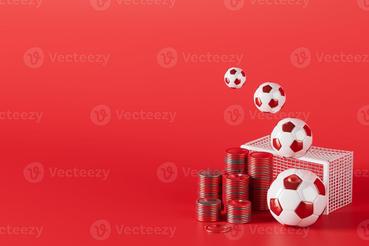3d football object design. realistic rendering. abstract futuristic background. 3d illustration. motion geometry concept. sport competition graphic. tournament game bet content. soccer ball element. photo