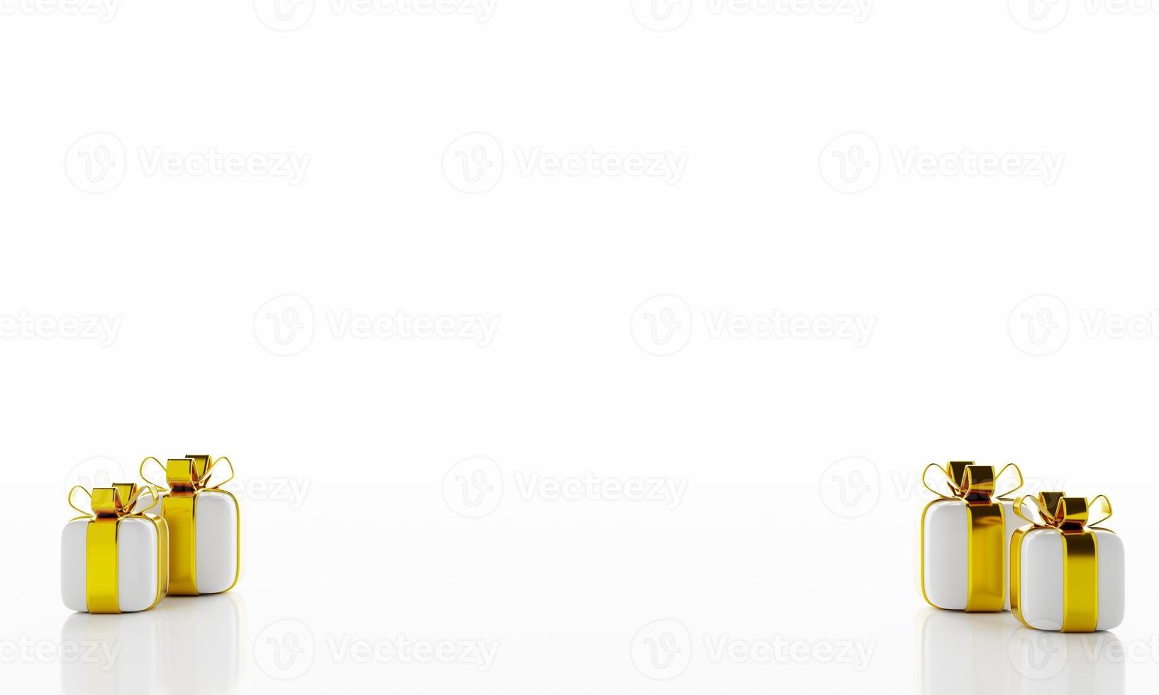 3d illustration minimalist background on 3d rendering. 3d rendering gift box isolated on white background photo