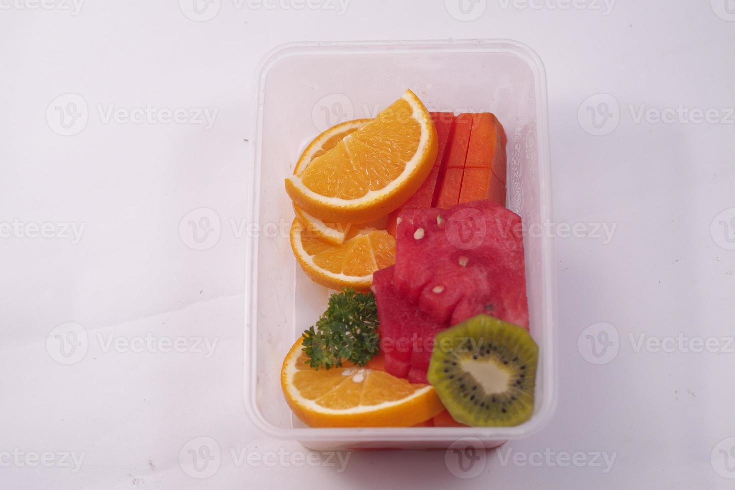 various cut fruits including kiwi, watermelon, sunkist orange photo