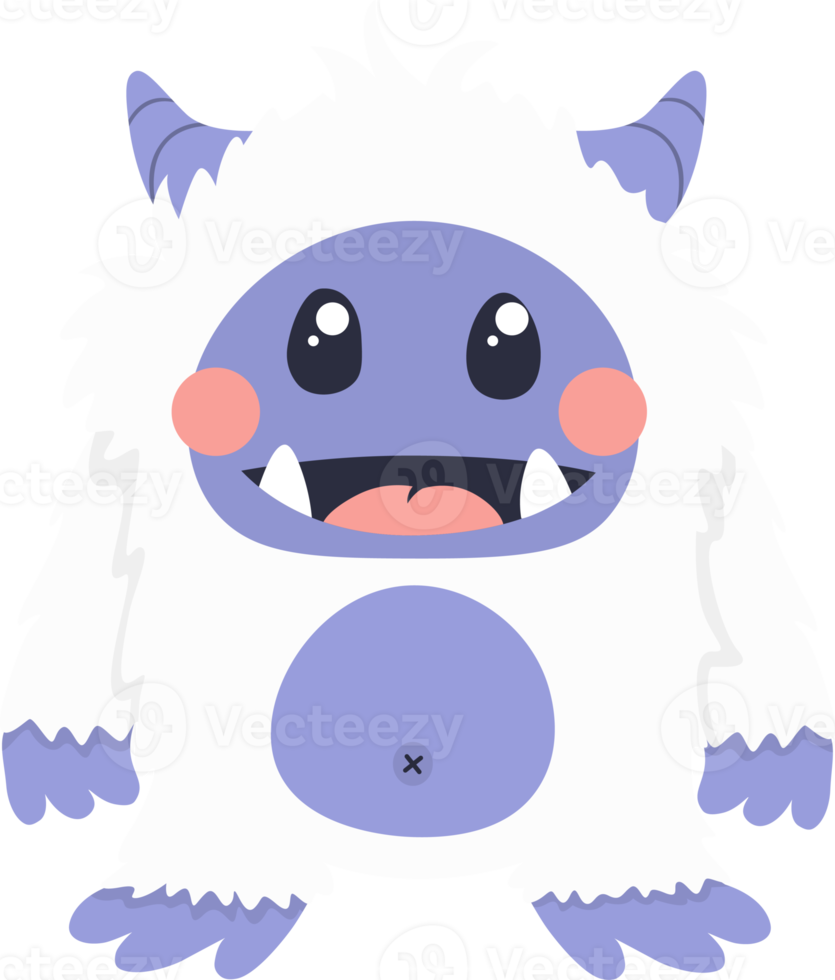 Yeti Winter Smiling in Arms PNG Illustration