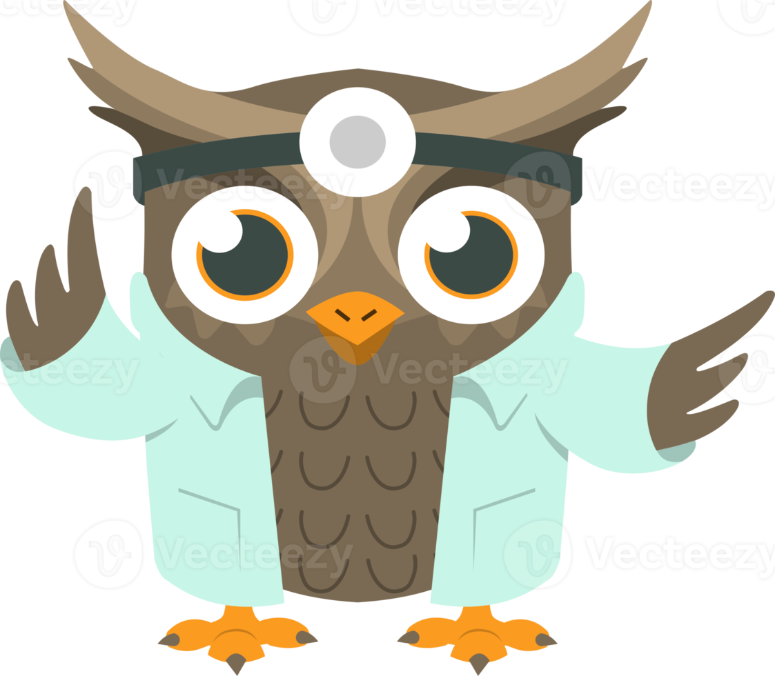 Doctor Owl Greetings PNG Illustration