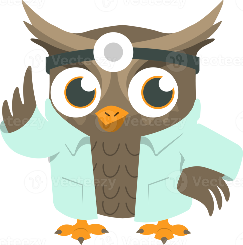 Doctor Owl Giving Greetings PNG Illustration