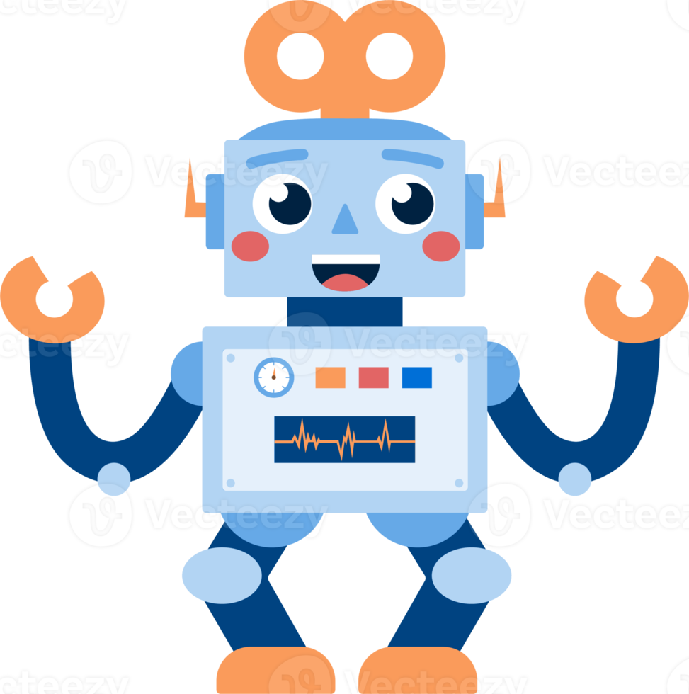 Kids Toy Robot Laughing PNG Illustration